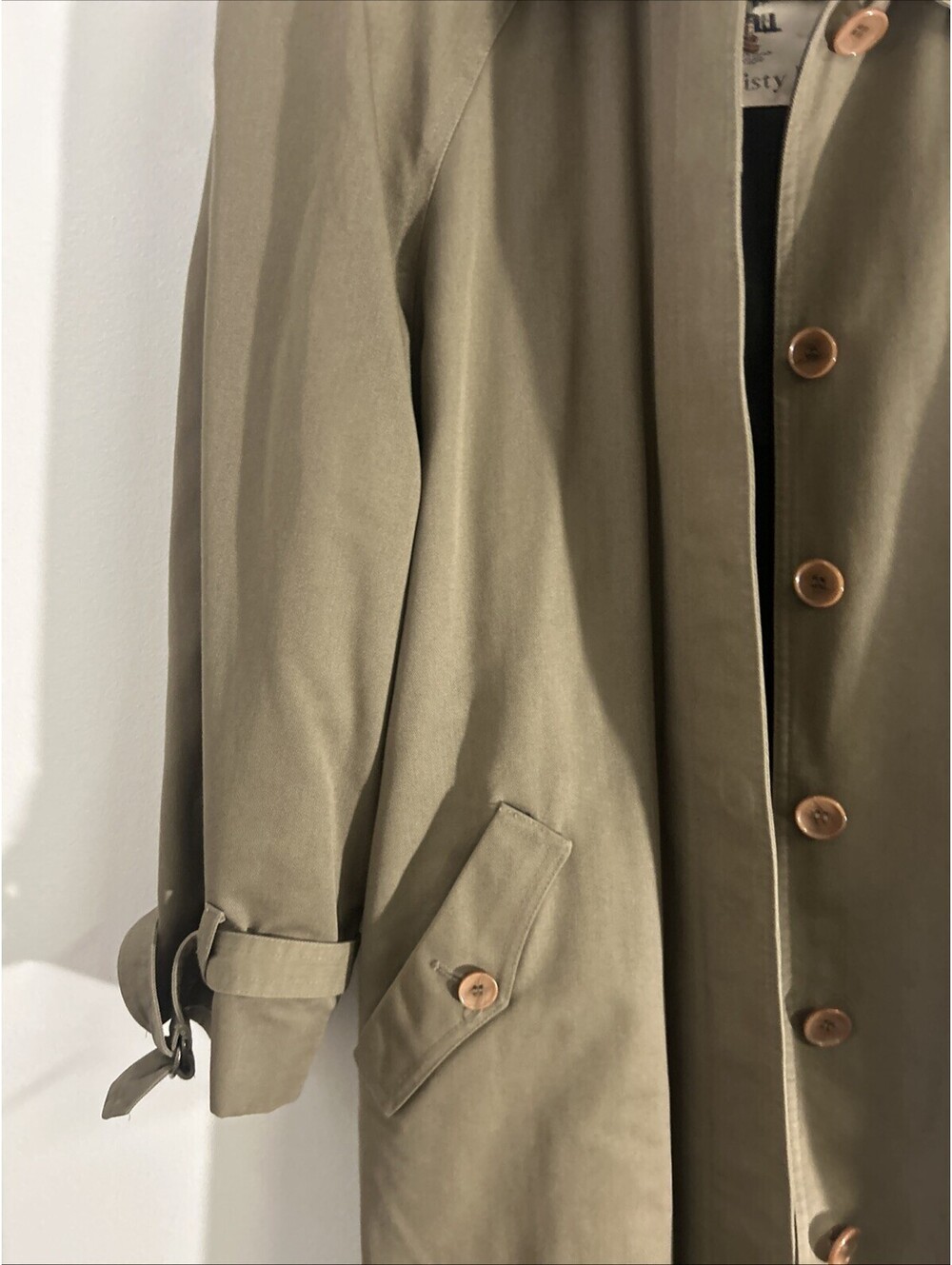Vintage Misty Harbor Womens Trench Coat Taupe Size 10 Belted - Picture 5 of 6